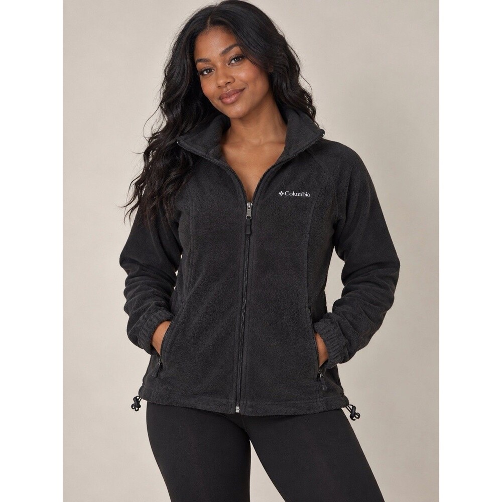 Columbia Women's S Black Full Zip Fleece Jacket Outdoor Hiking